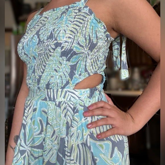 Tropical Palm Maxi Dress Size Medium NWOT - Picture 2 of 4